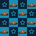 Race car and star. Pattern