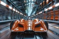 Race car in a wind tunnel, advanced aerodynamic testing Royalty Free Stock Photo