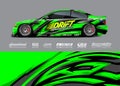 Race Car Wrap Illustrations. Abstract sport decal background for rally, drag race, offroad, boat and adventure vehicle. Eps 10