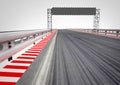 Race circuit finish line perspective