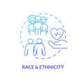 Race and ethnicity blue gradient concept icon Royalty Free Stock Photo