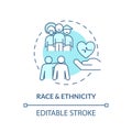 Race and ethnicity turquoise concept icon Royalty Free Stock Photo