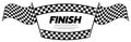 Race flag icon simple design race flag logo template. Checkered finish flag. Graphic vector flat design style
