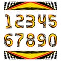 Race flag numbers set Royalty Free Stock Photo