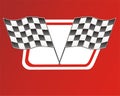 Race flags on red Royalty Free Stock Photo