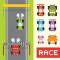 Race game objects in pixel art style Royalty Free Stock Photo