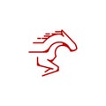 Race Horse Run Quick Fast Speed Line Logo