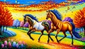 Race horse stallion equine farm sunlight color vibrant floral Royalty Free Stock Photo