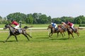 Race horses on the Partynice track. Royalty Free Stock Photo