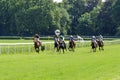 Race horses on the Partynice track. Royalty Free Stock Photo