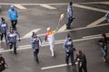 The race if the Olimpic flame in Moscow