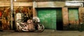 Race motorcycle on grunge