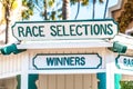 Race Selections Booth at Horse Racetrack Royalty Free Stock Photo