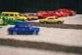 Race of the small colorful cars