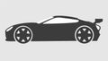 Race sport car silhouette.Supercar tuning coupe auto .Flat style vector transportation vehicle illustration