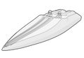 Race sports boat. Luxury expensive outlined motorboat, deluxe speedboat