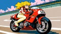 race track exterior retro anime highquality ai generated Royalty Free Stock Photo