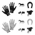Race, track, horse, animal . Hippodrome and horse set collection icons in black, monochrom style vector symbol stock Royalty Free Stock Photo