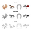 Race, track, horse, animal .Hippodrome and horse set collection icons in cartoon,outline,monochrome style vector symbol Royalty Free Stock Photo