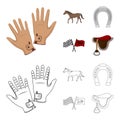 Race, track, horse, animal .Hippodrome and horse set collection icons in cartoon,outline style vector symbol stock Royalty Free Stock Photo