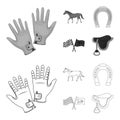 Race, track, horse, animal .Hippodrome and horse set collection icons in outline,monochrome style vector symbol stock Royalty Free Stock Photo