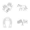 Race, track, horse, animal .Hippodrome and horse set collection icons in outline style vector symbol stock illustration Royalty Free Stock Photo