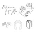 Race, track, horse, animal .Hippodrome and horse set collection icons in outline style vector symbol stock illustration Royalty Free Stock Photo