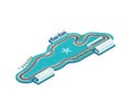 Race track isometric. Racing circuit on white. Isometric racing circuit. Motorsports. Vector illustration