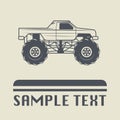 Race Truck Icon Or Sign