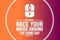 Race Your Mouse Around the Icons Day background template. Holiday concept. background, banner