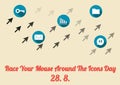 Race your mouse around the icons day poster (28. 8. annual celeb