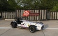 Racecar with donor handprints in support of cancer research