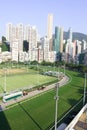 Racecourse in the city Royalty Free Stock Photo