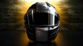 Racer helmet on asphalt, karting sport concept. Generative Ai