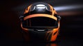 Racer helmet on asphalt, karting sport concept. Generative Ai