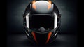 Racer helmet on asphalt, karting sport concept. Generative Ai