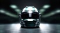 Racer helmet on asphalt, karting sport concept. Generative Ai