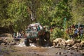 Racer off road at terrain racing car competition Royalty Free Stock Photo