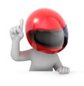 Racer with a red racing helmet Royalty Free Stock Photo