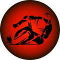 Racer ride sportbike eps 10 vector isolated icon