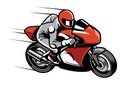 Racer riding his sportbike