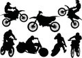 Racer silhouettes collection Royalty Free Stock Photo