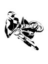 Racer and sport motocross bike vector icon