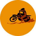 Racer and sport motocross bike vector icon