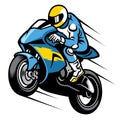 Racer sportbike wheelie Royalty Free Stock Photo