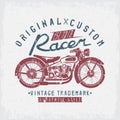 Racer vintage vector grunge motorcycle and wrenches