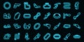 Racetrack icons set outline vector. Track map vector neon Royalty Free Stock Photo