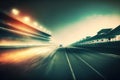 Racetrack in motion hazy panorama Royalty Free Stock Photo
