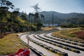 Racetrack of skyline Luge activity on hill