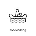 racewalking icon. Trendy modern flat linear vector racewalking i